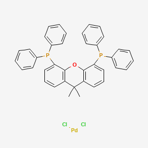 Chemical structure of Dichloro[9,9-dimethyl-4,5-bis(diphenylphosphino)xanthene]palladium(II)