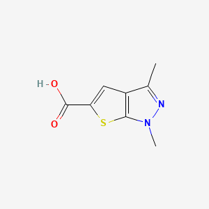 Chemical structure of 1,3-Dimethyl-1H-thieno[2,3-c]pyrazole-5-carboxylic acid