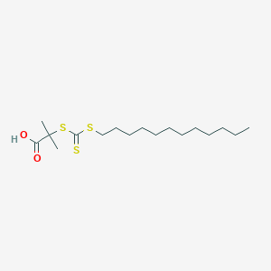 Chemical structure of 2-(Dodecylthiocarbonothioylthio)-2-methylpropionic acid