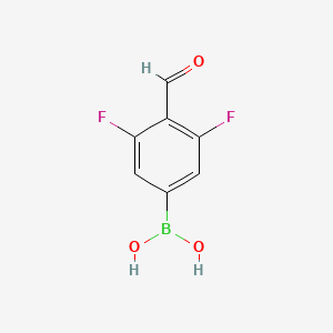 Chemical structure of 3,5-Difluoro-4-formylphenylboronic acid