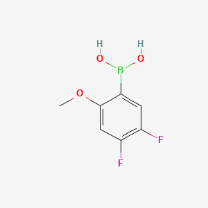 Chemical structure of 4,5-Difluoro-2-methoxyphenylboronic acid(contains varying amounts of Anhydride)