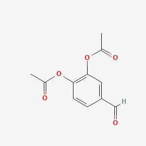 Chemical structure of 3,4-Diacetoxybenzaldehyde