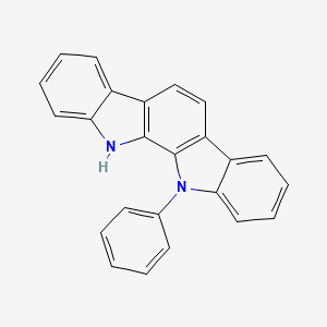 Chemical structure of 11,12-Dihydro-11-phenylindolo[2,3-a]carbazole
