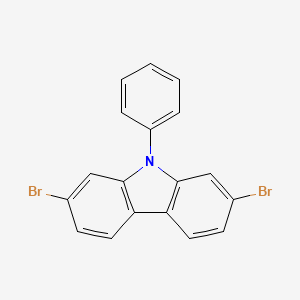 Chemical structure of 2,7-Dibromo-9-phenylcarbazole
