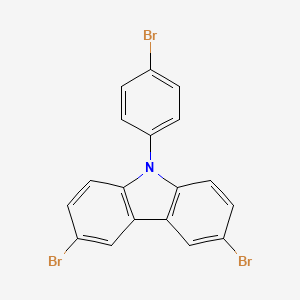 Chemical structure of 3,6-Dibromo-9-(4-bromophenyl)carbazole