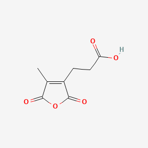 Chemical structure of 2,5-Dihydro-4-methyl-2,5-dioxo-3-furanpropanoic Acid
