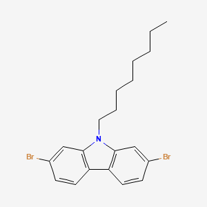 Chemical structure of 2,7-Dibromo-9-n-octylcarbazole