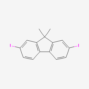 Chemical structure of 2,7-Diiodo-9,9-dimethylfluorene