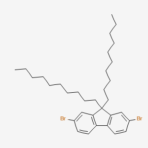 Chemical structure of 2,7-Dibromo-9,9-didecylfluorene