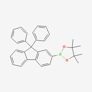 Chemical structure of 2-(9,9-Diphenyl-9H-fluoren-2-yl)-4,4,5,5-tetramethyl-1,3,2-dioxaborolane