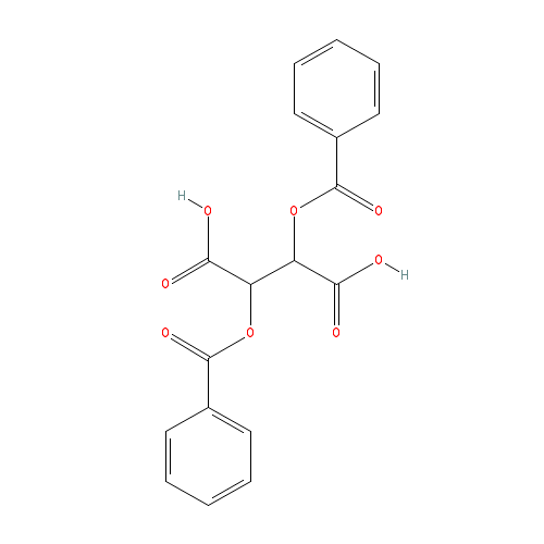 Chemical structure of (+)-Dibenzoyl-D-tartaric Acid