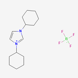 Chemical structure of 1,3-Dicyclohexylimidazolium Tetrafluoroborate