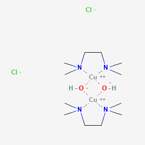 Chemical structure of Di-μ-hydroxo-bis[(N,N,N',N'-tetramethylethylenediamine)copper(II)] Chloride