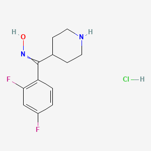 Chemical structure of (2,4-Difluorophenyl)-4-piperidylmethanone Oxime Hydrochloride