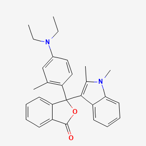 Chemical structure of 3-(1,2-Dimethyl-3-indolyl)-3-[4-(diethylamino)-2-methylphenyl]phthalide