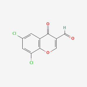 Chemical structure of 6,8-Dichlorochromone-3-carboxaldehyde