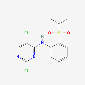 Chemical structure of 2,5-Dichloro-N-[2-(isopropylsulfonyl)phenyl]pyrimidin-4-amine