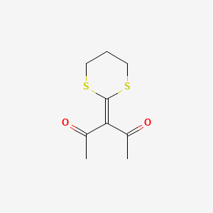 Chemical structure of 3-(1,3-Dithian-2-ylidene)-2,4-pentanedione