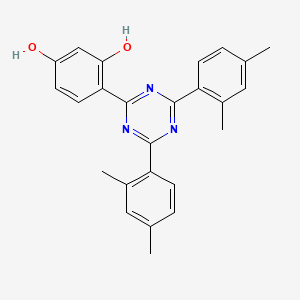 Chemical structure of 2-(2,4-Dihydroxyphenyl)-4,6-bis(2,4-dimethylphenyl)-1,3,5-triazine