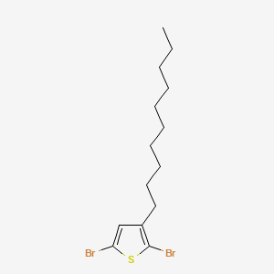 Chemical structure of 2,5-Dibromo-3-decylthiophene