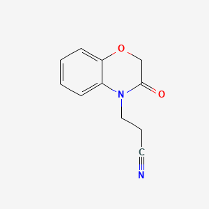 Chemical structure of 2,3-Dihydro-3-oxo-4H-1,4-benzoxazine-4-propionitrile