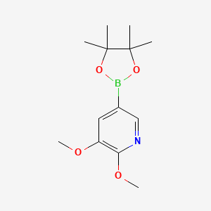 Chemical structure of 2,3-Dimethoxy-5-(4,4,5,5-tetramethyl-1,3,2-dioxaborolan-2-yl)pyridine