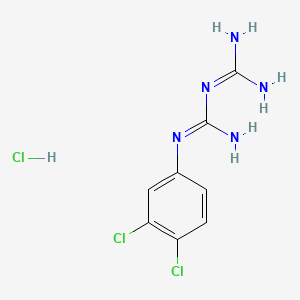 Chemical structure of 1-(3,4-Dichlorophenyl)biguanide hydrochloride