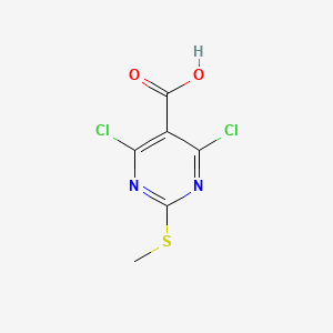 Chemical structure of 4,6-Dichloro-2-(methylthio)pyrimidine-5-carboxylic acid