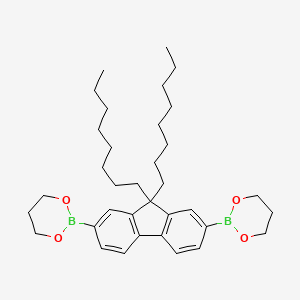 Chemical structure of 9,9-Dioctylfluorene-2,7-diboronic acid bis(1,3-propanediol) ester