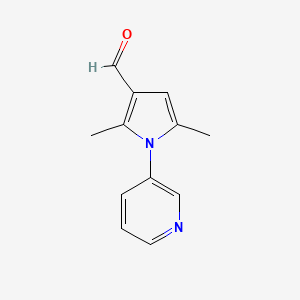 Chemical structure of 2,5-Dimethyl-1-pyridin-3-yl-1H-pyrrole-3-carbaldehyde