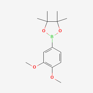 Chemical structure of 2-(3,4-Dimethoxyphenyl)-4,4,5,5-tetramethyl-1,3,2-dioxaborolane