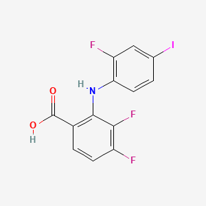 Chemical structure of 3,4-Difluoro-2-(2-fluoro-4-iodophenylamino)benzoic acid