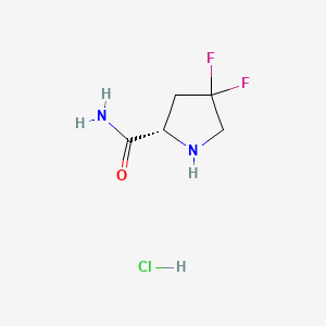 Chemical structure of 4,4-Difluoro-L-prolinamide hydrochloride