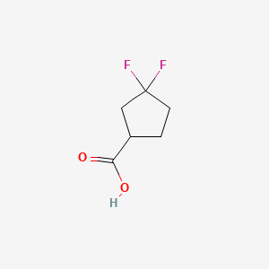 Chemical structure of 3,3-difluorocyclopentane-1-carboxylic acid