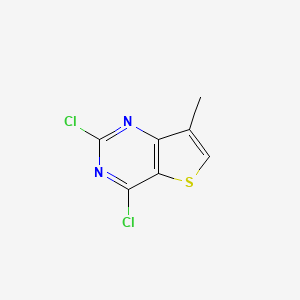Chemical structure of 2,4-dichloro-7-methylthieno[3,2-d]pyrimidine