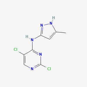 Chemical structure of 2,5-Dichloro-N-(5-methyl-1H-pyrazol-3-yl)-4-pyrimidinamine