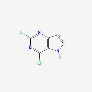 Chemical structure of 2,4-dichloro-5H-pyrrolo[3,2-d]pyrimidine