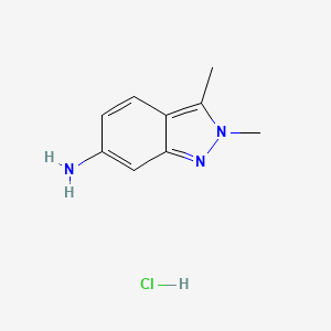 Chemical structure of 2,3-dimethyl-2H-indazol-6-amine hydrochloride