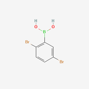Chemical structure of 2,5-Dibromophenylboronic acid