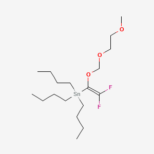 Chemical structure of 9,9-Dibutyl-8-(difluoromethylene)-2,5,7-trioxa-9-stannatridecane