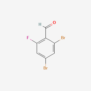 Chemical structure of 2,4-Dibromo-6-fluorobenzaldehyde