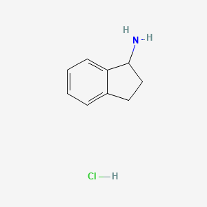 Chemical structure of 2,3-Dihydro-1H-inden-1-amine, HCl