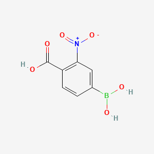 Chemical structure of 4-Carboxy-3-nitrophenylboronic Acid (contains varying amounts of Anhydride)