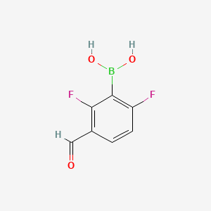 Chemical structure of 2,6-Difluoro-3-formylphenylboronic acid