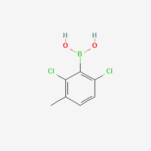 Chemical structure of 2,6-Dichloro-3-methylphenylboronic acid (contains varying amounts of Anhydride)