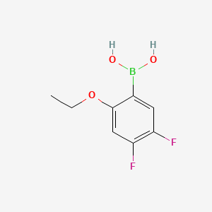 Chemical structure of 4,5-Difluoro-2-ethoxyphenylboronic acid(contains varying amounts of Anhydride)