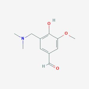 Chemical structure of 3-[(Dimethylamino)methyl]-4-hydroxy-5-methoxybenzenecarbaldehyde