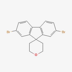 Chemical structure of 2,7-Dibromo-2',3',5',6'-tetrahydrospiro[fluorene-9,4'-pyran]