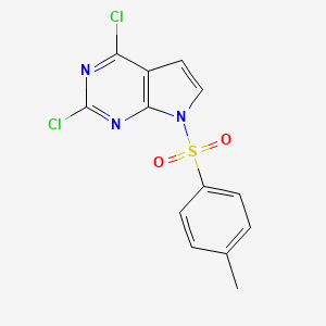 Chemical structure of 2,4-Dichloro-7-tosyl-7h-pyrrolo[2,3-d]pyrimidine
