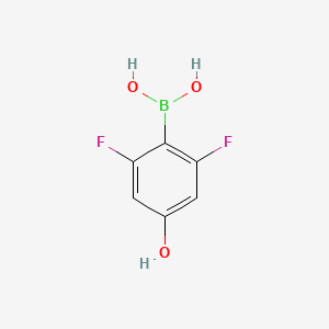 Chemical structure of 2,6-Difluoro-4-hydroxyphenylboronic acid